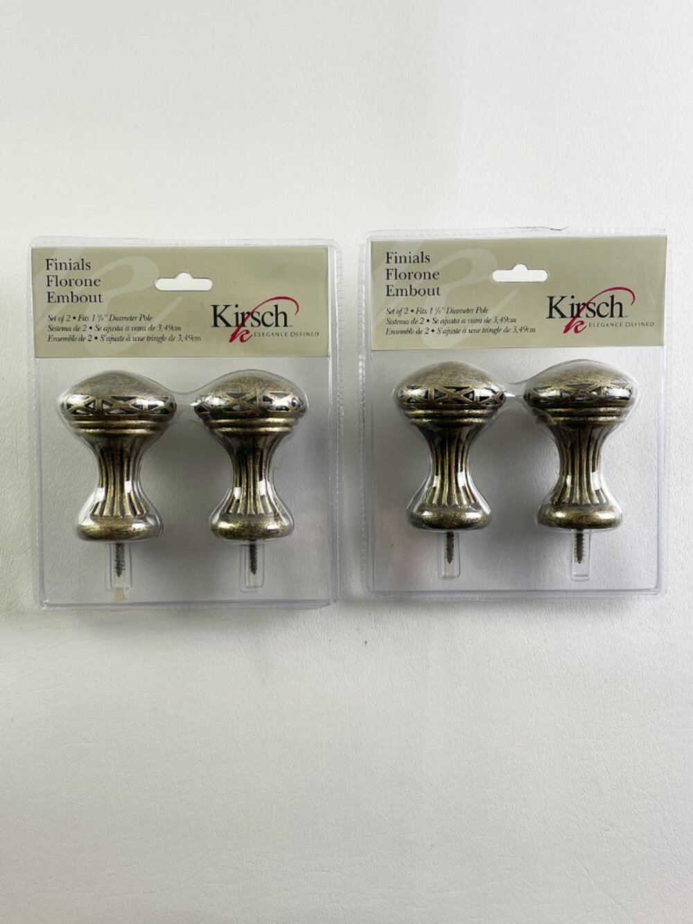 Kirsch Anodized Bronze Finials for 1 3/8" Diameter Pole (2Packs / 4 Total)